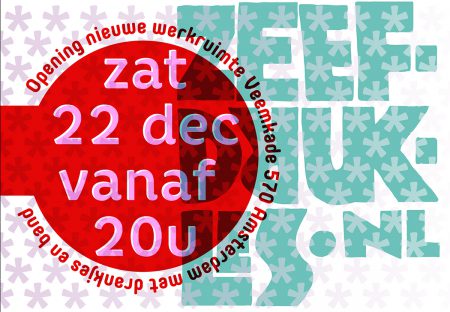 Opening nieuwe zeefdruk werkruimte 22 dec 2018